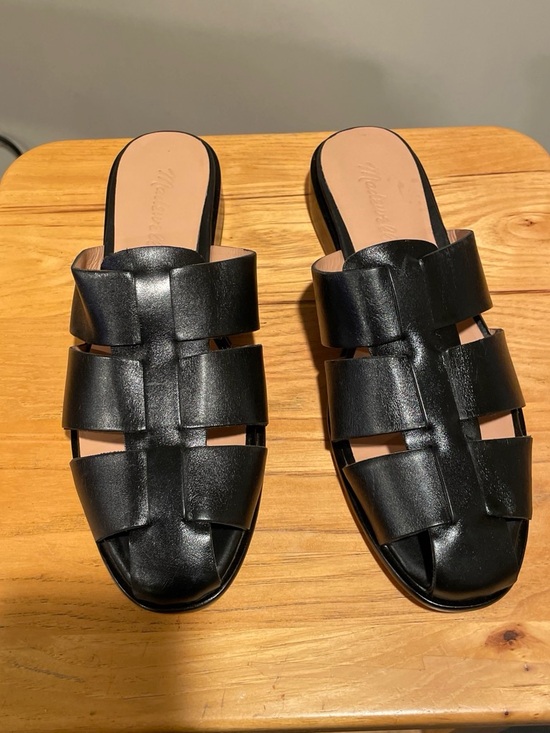 Madewell Shoes - Madewll Leather Woven Sandals - Low Block Heel Size 7.5 B New